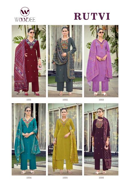 Woodee rutvi 3pcs kurtis wholesale